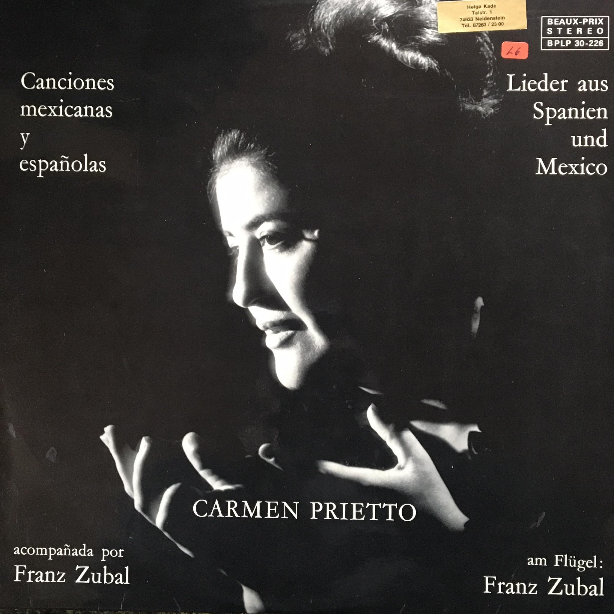 Carmen Prietto – Lieder aus Spanien und Mexico